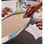 Realhomes Mavi Zemin Üzerinde Sulu Boya Çizim Dijital Baskılı Modern 2'li Yuvarlak Servis Altlığı - Supla Realhomes