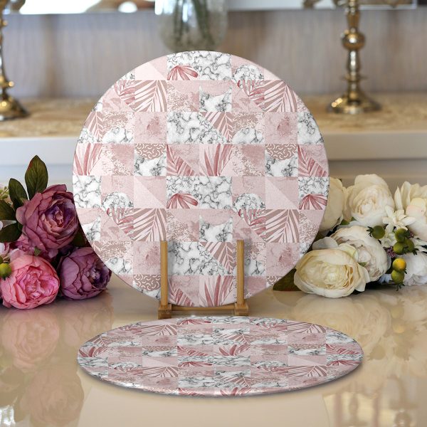 - Supla2li-5314-Gorsel1 - Realhomes  Realhomes Zigzag Zeminde Ananaslar Modern 2'li Yuvarlak Servis Altlığı - Supla Realhomes