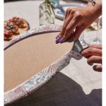 Realhomes Mermer Desen Temalı Geometrik Yaprak Motifli Modern 2'li Yuvarlak Servis Altlığı - Supla Realhomes