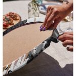 Realhomes Soyut Çizim Altın Yaprak Desenli Özel Tasarım Modern 2'li Yuvarlak Servis Altlığı - Supla Realhomes