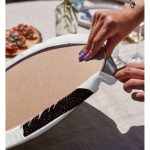 Realhomes Beyaz Zeminde Soyut Çizim Ay Ve Yaprak Motifli Modern 2'li Yuvarlak Servis Altlığı - Supla Realhomes