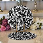 Realhomes Zebra Desenli Özel Tasarım Modern 2'li Yuvarlak Servis Altlığı - Supla Realhomes