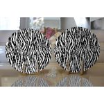 Realhomes Zebra Desenli Özel Tasarım Modern 2'li Yuvarlak Servis Altlığı - Supla Realhomes