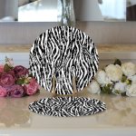 Realhomes Zebra Desenli Özel Tasarım Modern 2'li Yuvarlak Servis Altlığı - Supla Realhomes