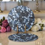 - Supla2li-5327-Gorsel1 - Realhomes Realhomes Papatya Desenli Özel Tasarım Modern 2'li Yuvarlak Servis Altlığı - Supla Realhomes