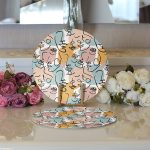 Realhomes Botanik Portre Basklı Modern 2'li Yuvarlak Servis Altlığı - Supla Realhomes