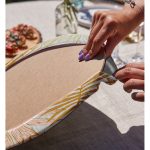 Realhomes Altın Çizim Yaprak Desenli Özel Tasarım Modern 2'li Yuvarlak Servis Altlığı - Supla Realhomes