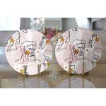 - Supla2li-5345-Gorsel2 - Realhomes Realhomes Tropik Yapraklar Üzerinde Antik Yunan Tanrısı Desenli Modern 2'li Yuvarlak Servis Altlığı - Supla Realhomes