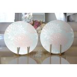 - Supla2li-5349-Gorsel2 - Realhomes  Realhomes Mavi Zemin Üzerinde Beyaz Kırmızı Çiçek Tasarımlı Modern 2'li Yuvarlak Servis Altlığı - Supla Realhomes