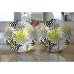 Realhomes Sarı Yapraklar Üzerinde Nokta Tasarımlı Modern 2'li Yuvarlak Servis Altlığı - Supla Realhomes