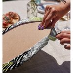 Realhomes Sarı Yapraklar Üzerinde Nokta Tasarımlı Modern 2'li Yuvarlak Servis Altlığı - Supla Realhomes