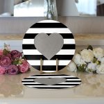 Realhomes Modern Kalp Desenli Dijital Baskılı 2'li Yuvarlak Servis Altlığı - Supla Realhomes