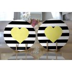 Realhomes Modern Kalp Desenli Dijital Baskılı 2'li Yuvarlak Servis Altlığı - Supla Realhomes