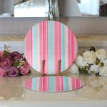 - Supla2li-5384-Gorsel3 - Realhomes  Realhomes Pembe Mavi Düz Çizgiler Özel Tasarım Modern 2'li Yuvarlak Servis Altlığı - Supla Realhomes