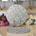 - Supla2li-5386-Gorsel1 - Realhomes Realhomes Kot Zemin Üzerinde Su Damlası Desenli Özel Tasarım Modern 2'li Yuvarlak Servis Altlığı - Supla Realhomes