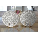 - Supla2li-5386-Gorsel2 - Realhomes Realhomes Kot Zemin Üzerinde Su Damlası Desenli Özel Tasarım Modern 2'li Yuvarlak Servis Altlığı - Supla Realhomes