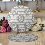 Realhomes Kot Zemin Temalı Çiçek Motifli Dijital Baskılı Modern 2'li Yuvarlak Servis Altlığı - Supla Realhomes