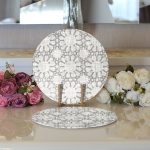 - Supla2li-5388-Gorsel3 - Realhomes Realhomes Gri Kot Desenli Güneş Motifli Modern 2'li Yuvarlak Servis Altlığı - Supla Realhomes