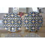 - Supla2li-5390-Gorsel2 - Realhomes  Realhomes Gri Zemin Üzerinde Kahverengi Kot Çizgili Modern 2'li Yuvarlak Servis Altlığı - Supla Realhomes