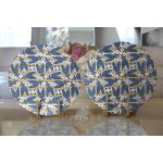 - Supla2li-5394-Gorsel2 - Realhomes Realhomes Kahverengi Çizgiler Üzerinde Soyut Çizimli Dijital Baskılı Modern 2'li Yuvarlak Servis Altlığı - Supla Realhomes