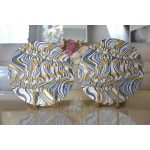 Realhomes Kahverengi Ve Lacivert Renkte Dalgalı Desen Dijital Baskılı Modern 2'li Yuvarlak Servis Altlığı - Supla Realhomes