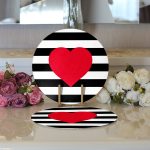 - Supla2li-540-Gorsel3 - Realhomes Realhomes Modern Kalp Desenli Dijital Baskılı 2'li Yuvarlak Servis Altlığı - Supla Realhomes