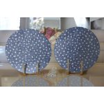 - Supla2li-5407-Gorsel2 - Realhomes Realhomes Lacivert Kot Zemin Üzerinde Yıldız Motifli Modern 2'li Yuvarlak Servis Altlığı - Supla Realhomes