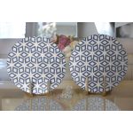 - Supla2li-5413-Gorsel2 - Realhomes Realhomes Kot Gri Zemin Üzerinde Geometrik Çizimler Özel Tasarım Modern 2'li Yuvarlak Servis Altlığı - Supla Realhomes