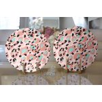 - Supla2li-5419-Gorsel2 - Realhomes  Realhomes Pembe Zeminde Siyah Leopar Dijital Baskılı Modern 2'li Yuvarlak Servis Altlığı - Supla Realhomes