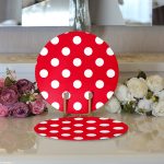 Realhomes Puantiyeli Dijital Baskılı Modern 2'li Yuvarlak Servis Altlığı - Supla Realhomes