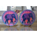 - Supla2li-5427-Gorsel2 - Realhomes Realhomes Rengarenk Bohem Otantik Etnik Fil Desenli Modern 2'li Yuvarlak Servis Altlığı - Supla Realhomes