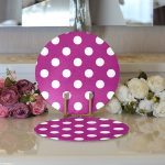 - Supla2li-544-Gorsel3 - Realhomes Realhomes Puantiyeli Dijital Baskılı Modern 2'li Yuvarlak Servis Altlığı - Supla Realhomes