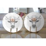 - Supla2li-5441-Gorsel2 - Realhomes Realhomes Beyaz Zeminde Alageyik Motifli Modern 2'li Yuvarlak Servis Altlığı - Supla Realhomes