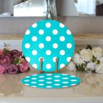 Realhomes Puantiyeli Dijital Baskılı Modern 2'li Yuvarlak Servis Altlığı - Supla Realhomes