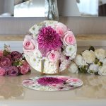 - Supla2li-55-Gorsel3 - Realhomes Realhomes Çiçek Demeti Dijital Baskılı Modern 2'li Yuvarlak Servis Altlığı - Supla Realhomes