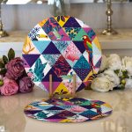 - Supla2li-5514-Gorsel1 - Realhomes Realhomes Geometrik Üçgen İçerisinde Kuş Dijital Baskılı Modern 2'li Yuvarlak Servis Altlığı - Supla Realhomes