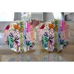 Realhomes Renkli Zeminde Geometrik Yaprak Desenli Modern 2'li Yuvarlak Servis Altlığı - Supla Realhomes