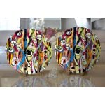 - Supla2li-5586-Gorsel2 - Realhomes Realhomes Rengarenk Ogea Motifli Özel Tasarımlı Modern 2'li Yuvarlak Servis Altlığı - Supla Realhomes