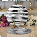 - Supla2li-5764-Gorsel1 - Realhomes Realhomes Siyah Beyaz Modern Çizgili 2'li Yuvarlak Servis Altlığı - Supla Realhomes