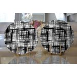 - Supla2li-5767-Gorsel2 - Realhomes Realhomes Siyah Beyaz Damalı Modern 2'li Yuvarlak Servis Altlığı - Supla Realhomes