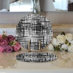 - Supla2li-5767-Gorsel3 - Realhomes Realhomes Siyah Beyaz Damalı Modern 2'li Yuvarlak Servis Altlığı - Supla Realhomes