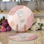 Realhomes Gül Motifli Bohemian Modern 2'li Yuvarlak Servis Altlığı - Supla Realhomes