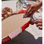 Realhomes Kahverengi Şemsiyeli Japon Bayan Motifli Dijital Baskılı Modern 2'li Yuvarlak Servis Altlığı - Supla Realhomes