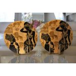 - Supla2li-5809-Gorsel2 - Realhomes Realhomes Etnik Afrika Desenli Modern 2'li Yuvarlak Servis Altlığı - Supla Realhomes