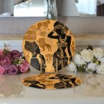 - Supla2li-5809-Gorsel3 - Realhomes Realhomes Etnik Afrika Desenli Modern 2'li Yuvarlak Servis Altlığı - Supla Realhomes