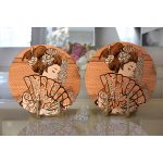 - Supla2li-5817-Gorsel2 - Realhomes Realhomes Koyu Buğday Zeminli Masum Şaman Kadın Modern 2'li Yuvarlak Servis Altlığı - Supla Realhomes