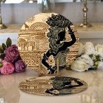 - Supla2li-5836-Gorsel1 - Realhomes  Realhomes Etnik Desen Zeminli Afrika Kadın Motifli Modern 2'li Yuvarlak Servis Altlığı - Supla Realhomes