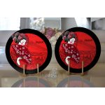 - Supla2li-5838-Gorsel2 - Realhomes Realhomes Kırmızı Yelpazeli Şaman Japan Kadın Modern 2'li Yuvarlak Servis Altlığı - Supla Realhomes