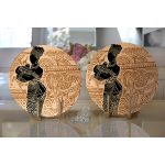 - Supla2li-5839-Gorsel2 - Realhomes Realhomes Etnik Desen Zeminli Afrika Kadın Motifli Modern 2'li Yuvarlak Servis Altlığı - Supla Realhomes