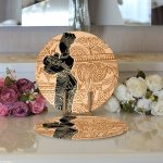 - Supla2li-5839-Gorsel3 - Realhomes Realhomes Etnik Desen Zeminli Afrika Kadın Motifli Modern 2'li Yuvarlak Servis Altlığı - Supla Realhomes